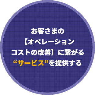 お客さまの【オペレーションコストの改善】に繋がる”サービス”を提供する