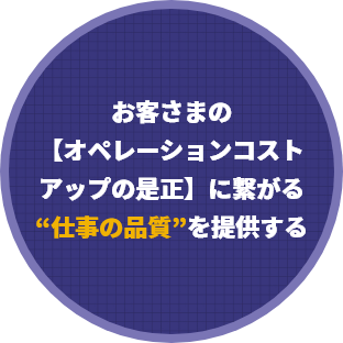 お客さまの【オペレーションアップの是正】に繋がる”仕事の品質を提供する”